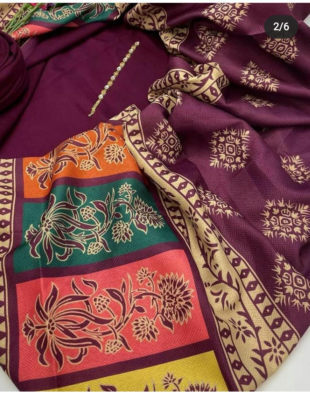 WINTER SILK DIGITAL PRINTED 3-PIECE - DP#49